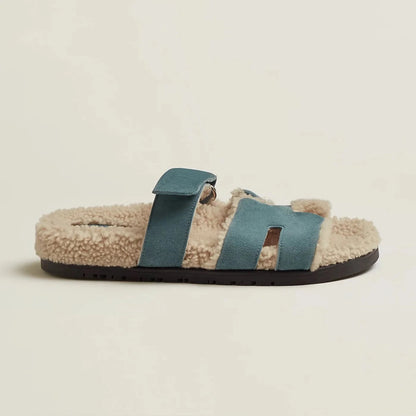 Hermes Chypre Shearling Sandals