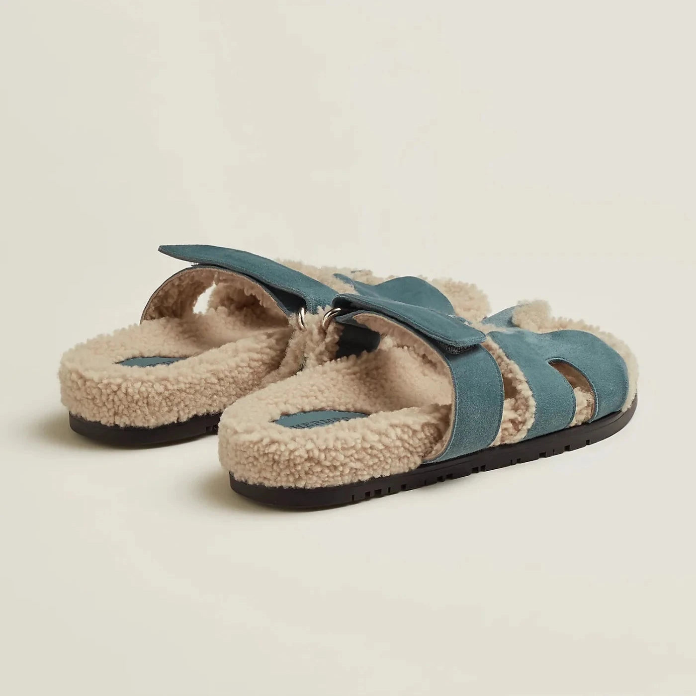 Hermes Chypre Shearling Sandals