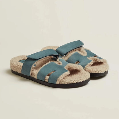 Hermes Chypre Shearling Sandals