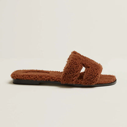 H. Shearling Slides
