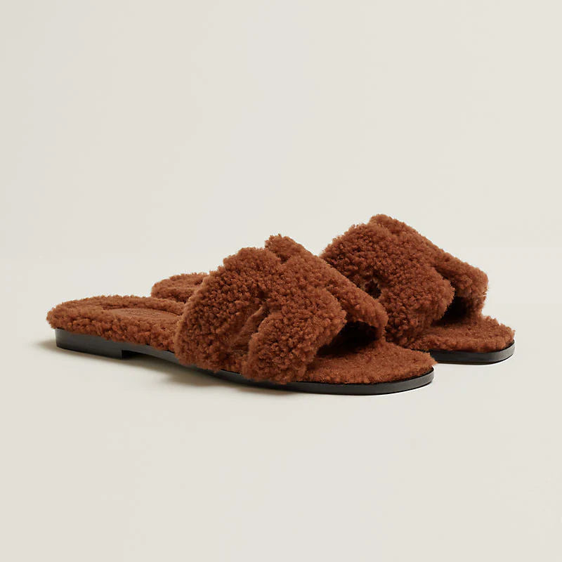 H. Shearling Slides