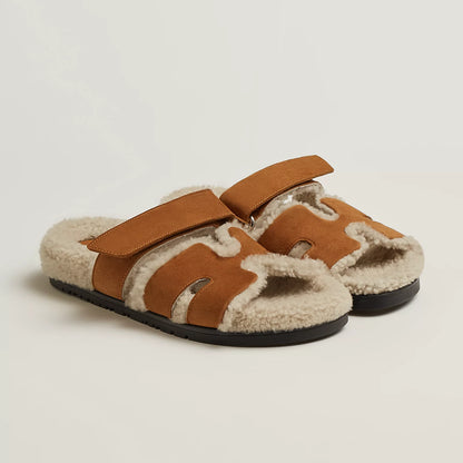 Hermes Chypre Shearling Sandals