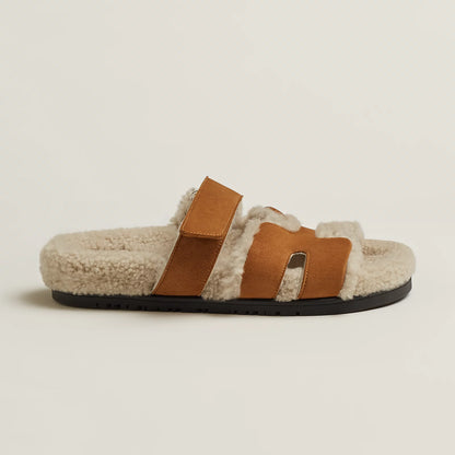 Hermes Chypre Shearling Sandals