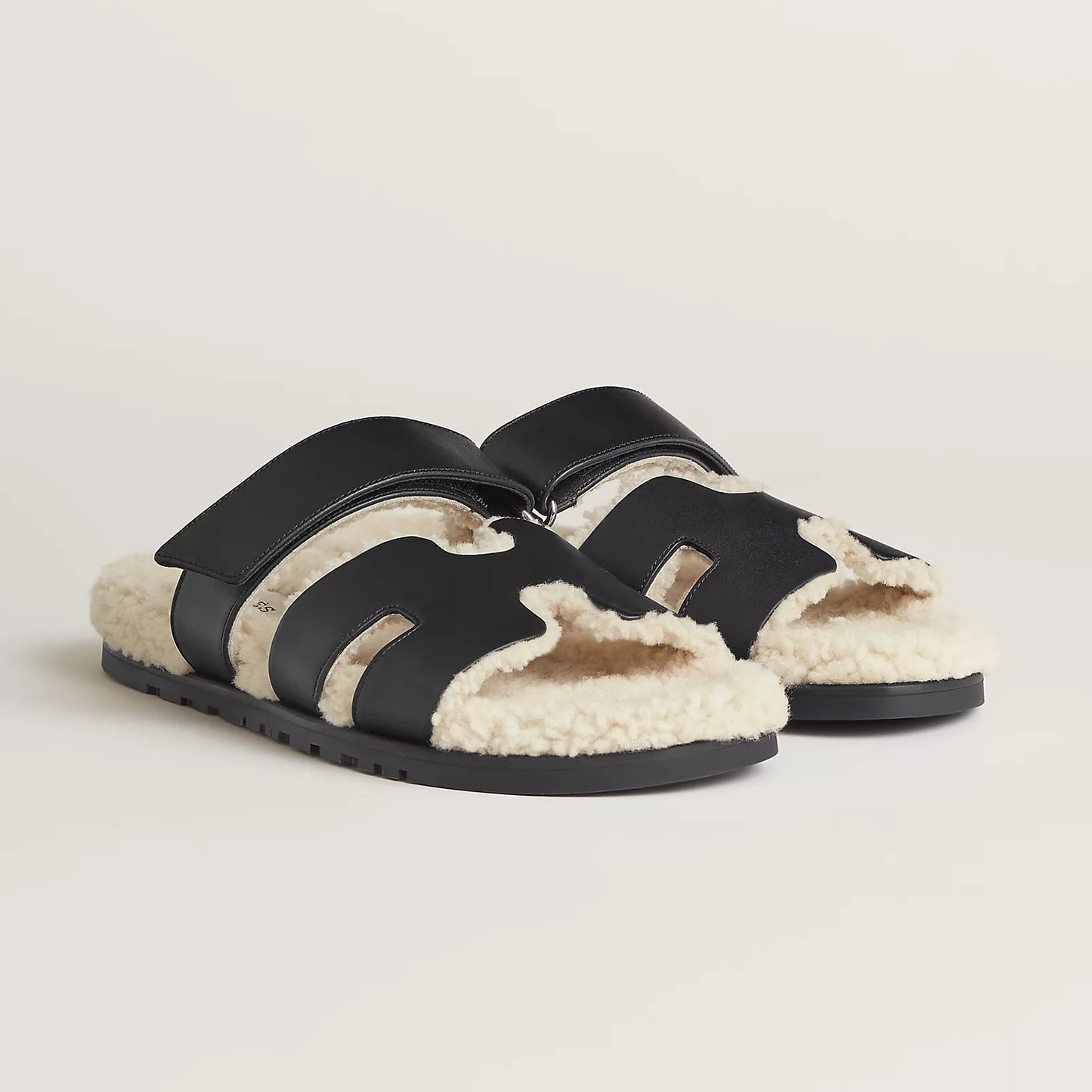 Hermes Chypre Shearling Sandals