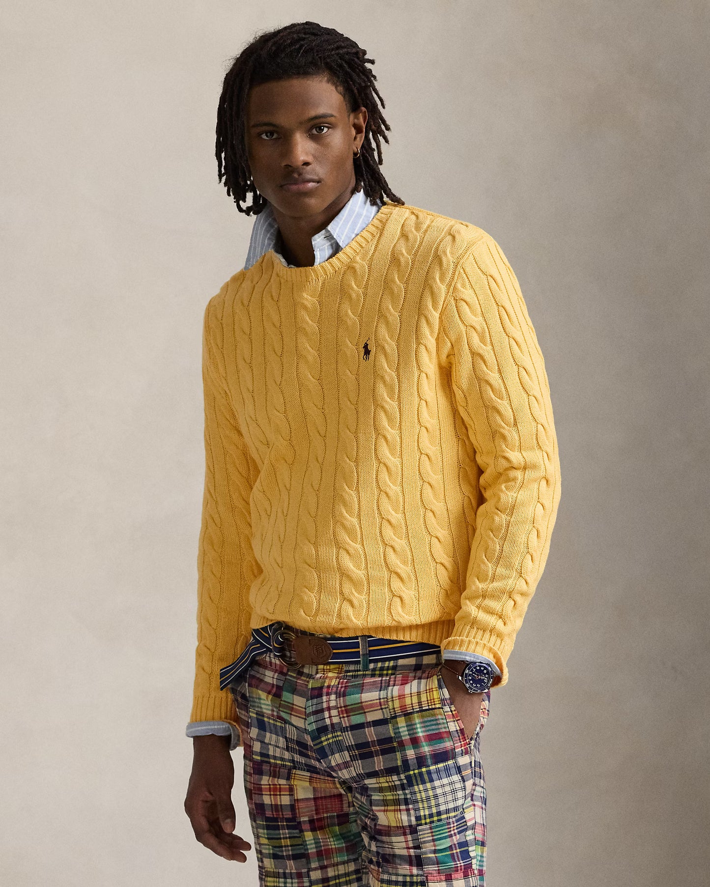 Polo Cable Knit Sweater