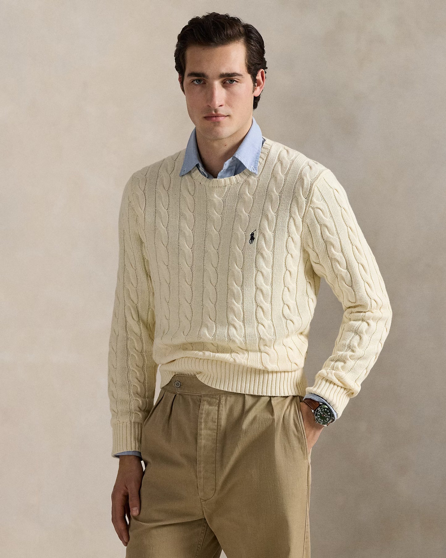 Polo Cable Knit Sweater