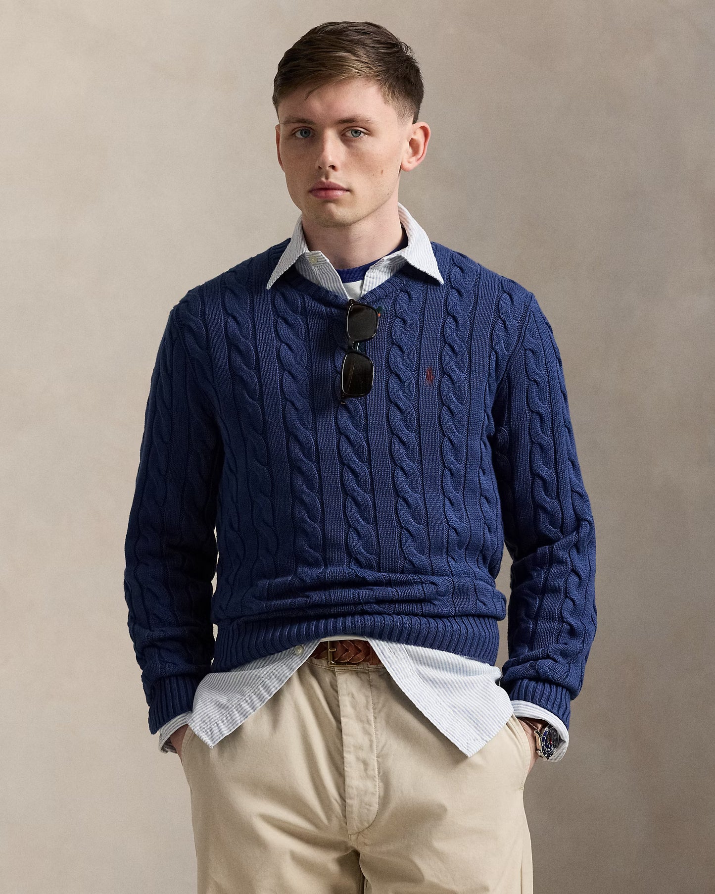 Polo Cable Knit Sweater